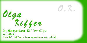olga kiffer business card